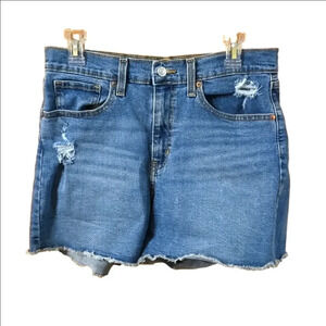 VTG Denizen from Levis Hi-rise Shorts Distressed Raw Hem 30 inch Waist (size 10)